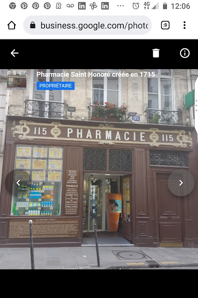 Pharmacie Saint Honoré la pharmacie la plus ancienne de paris. Établissement crée en 1715